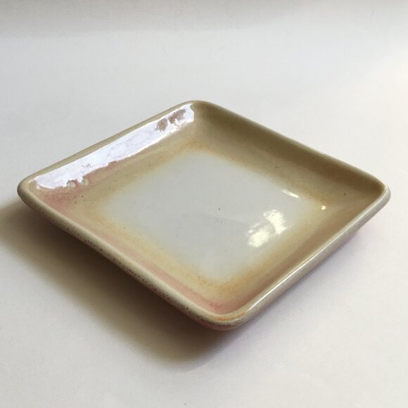 Vintage Heath Ceramics 1980s Pink Peach Rose Ombre Tapas Bread Square Dish Plate - Picture 3 of 8